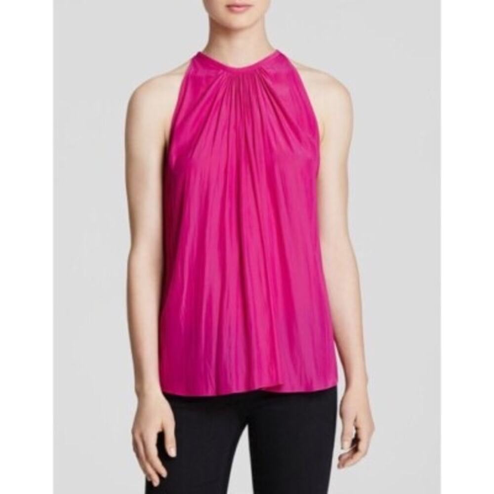 Ramy Brook (M) Pink Halter Neck Flowy Tank Top Resort Wear Feminine